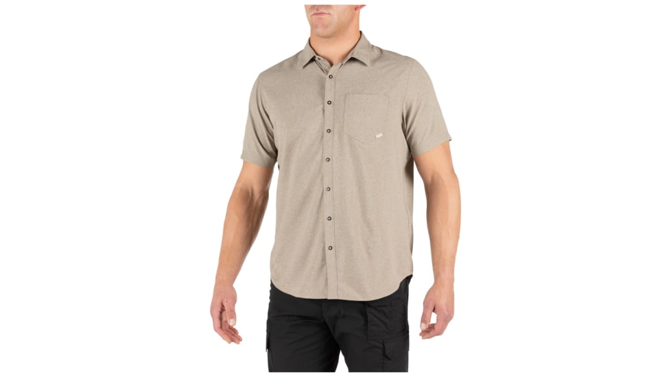 5.11 Tactical Evolution Short Sleeve Shirt - Mens, Khaki Heather, 2XL, 71387-363-2XL