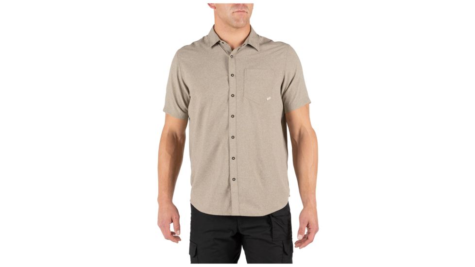 5.11 Tactical Evolution Short Sleeve Shirt - Mens, Khaki Heather, 2XL, 71387-363-2XL