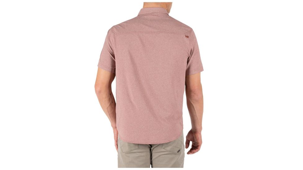 5.11 Tactical Evolution Short Sleeve Shirt - Mens, Mahogany Heather, Extra Small, 71387-446-XS