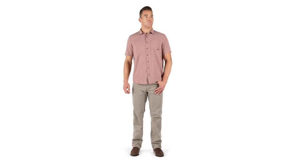 5.11 Tactical Evolution Short Sleeve Shirt - Mens, Mahogany Heather, Extra Small, 71387-446-XS