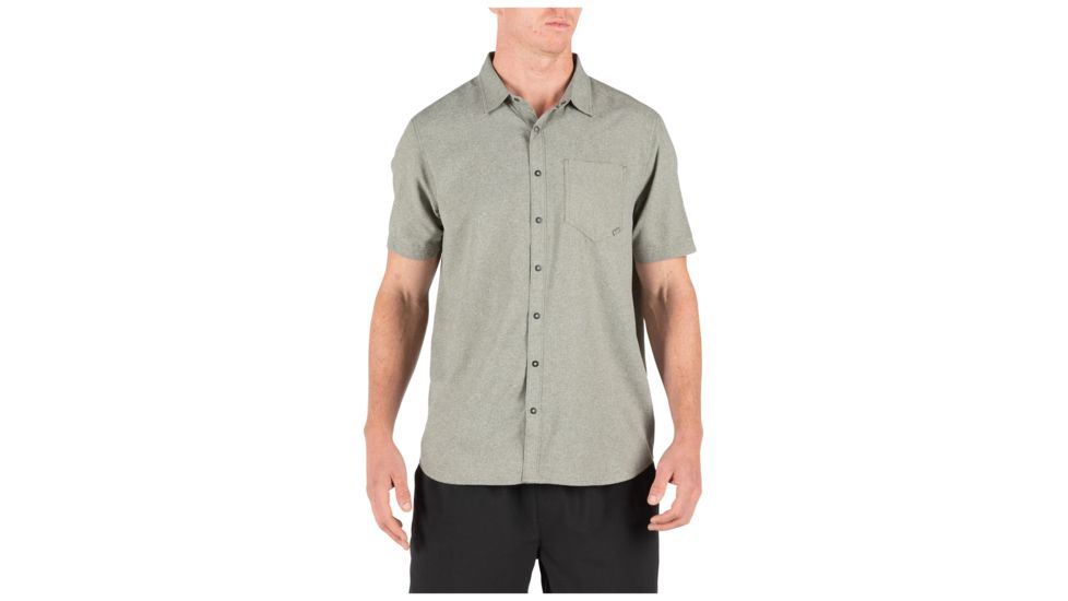 5.11 Tactical Evolution Short Sleeve Shirt - Mens, Sage Green Heather, Extra Small, 71387-824-XS