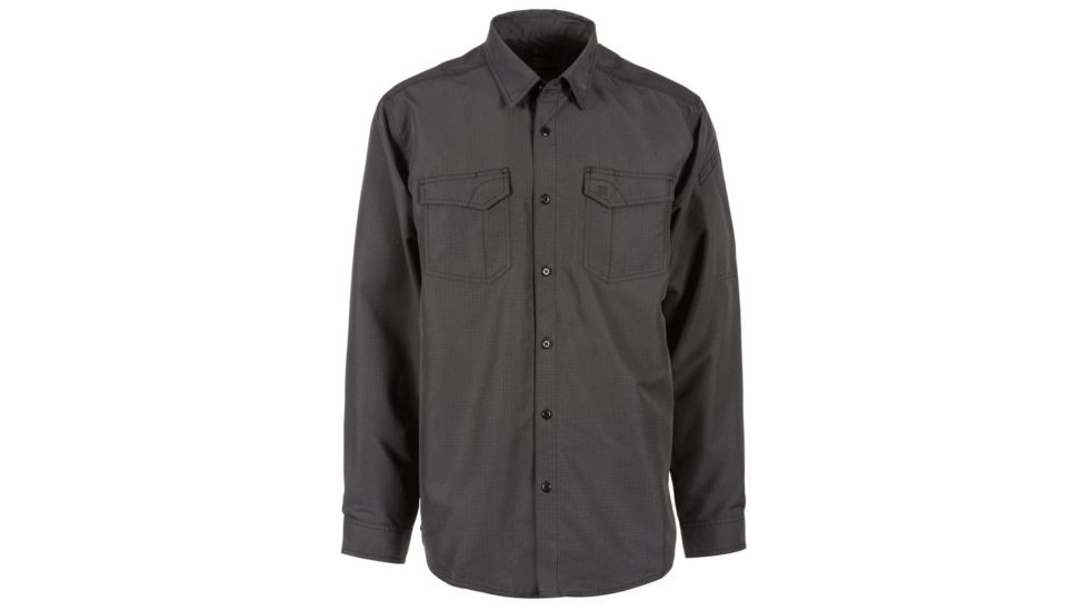 5.11 Tactical Fast-Tac L/S Shirt - Mens, Charcoal, 2XL, 72479-018-2XL