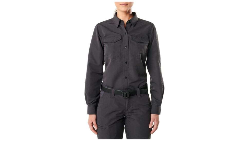 5.11 Tactical Fast-Tac L/S Shirt - Womens, Charcoal, M, 62388-018-M