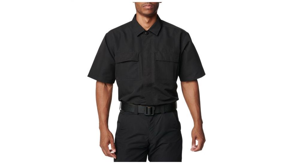 5.11 Tactical Fast-Tac TDU S/S Shirt - Mens, Black, XL, 71379-019-XL