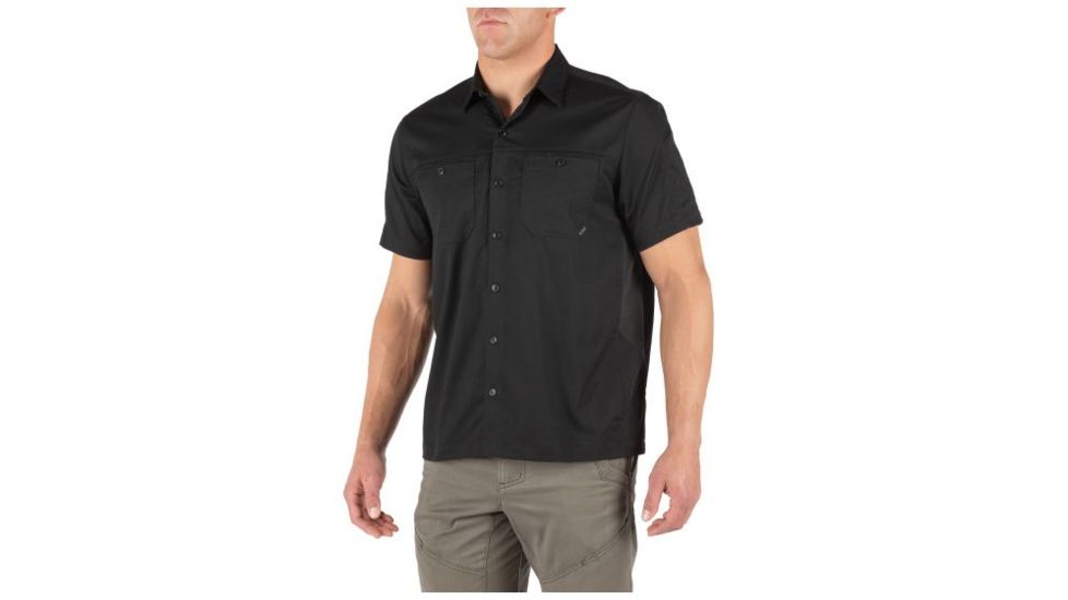 5.11 Tactical Flex-Tac Twill Short Sleeve Shirt - Mens, Black, 2XL 71390-019-2XL
