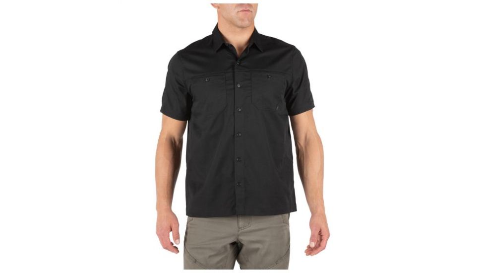 5.11 Tactical Flex-Tac Twill Short Sleeve Shirt - Mens, Black, 2XL 71390-019-2XL