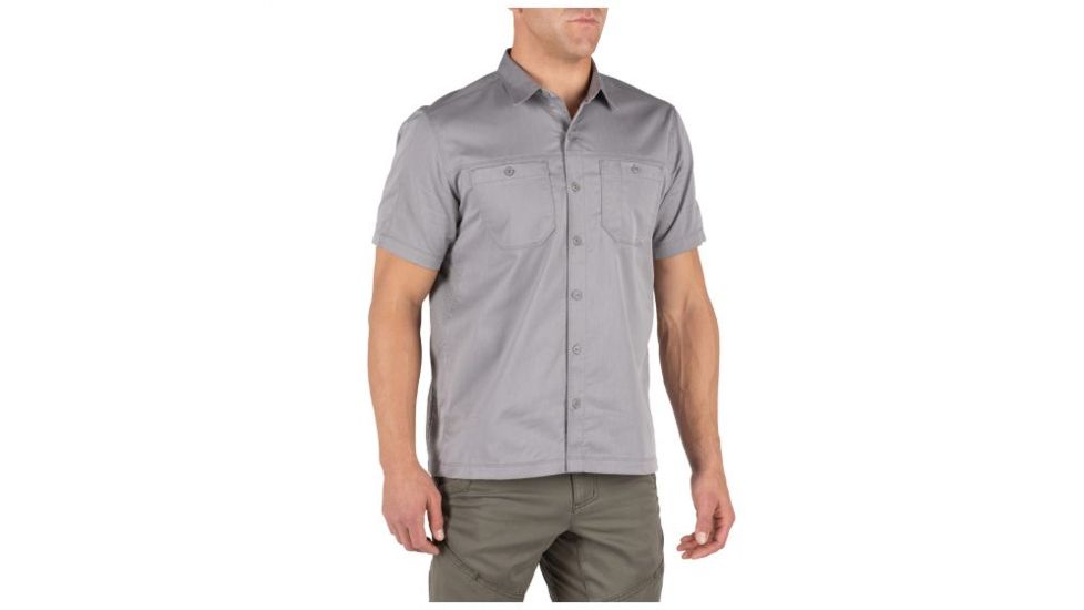 5.11 Tactical Flex-Tac Twill Short Sleeve Shirt - Mens, Lunar, Extra Small 71390-082-XS