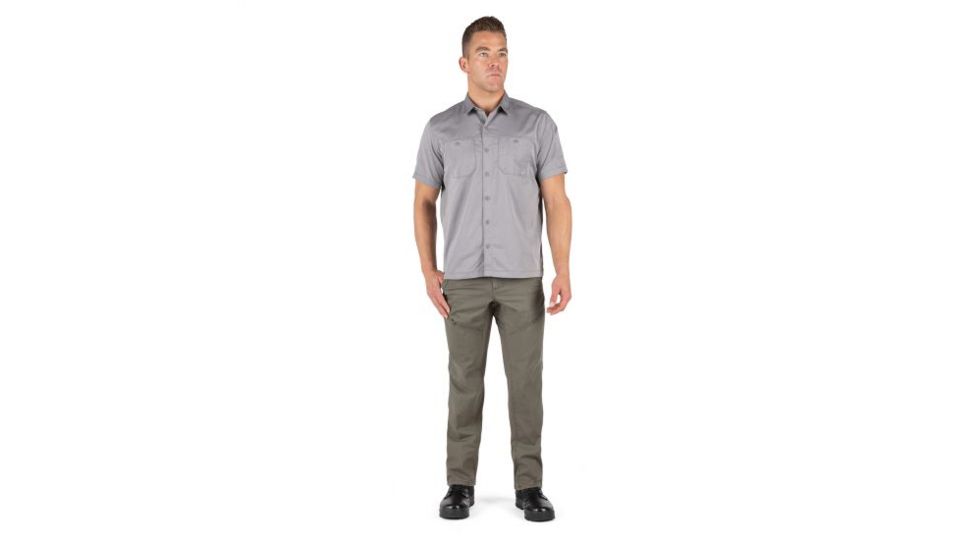 5.11 Tactical Flex-Tac Twill Short Sleeve Shirt - Mens, Lunar, Extra Small 71390-082-XS