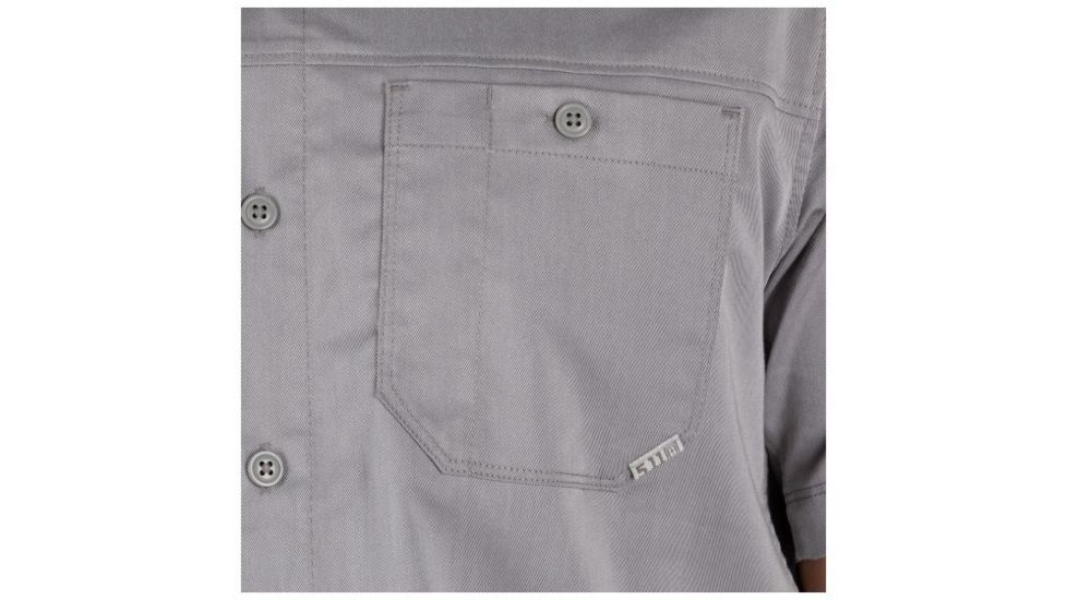 5.11 Tactical Flex-Tac Twill Short Sleeve Shirt - Mens, Lunar, Extra Small 71390-082-XS