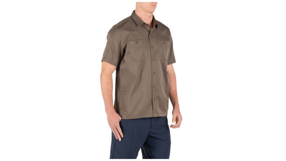 5.11 Tactical Flex-Tac Twill Short Sleeve Shirt - Mens, Major Brown, Small 71390-367-S