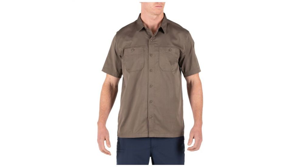 5.11 Tactical Flex-Tac Twill Short Sleeve Shirt - Mens, Major Brown, Small 71390-367-S