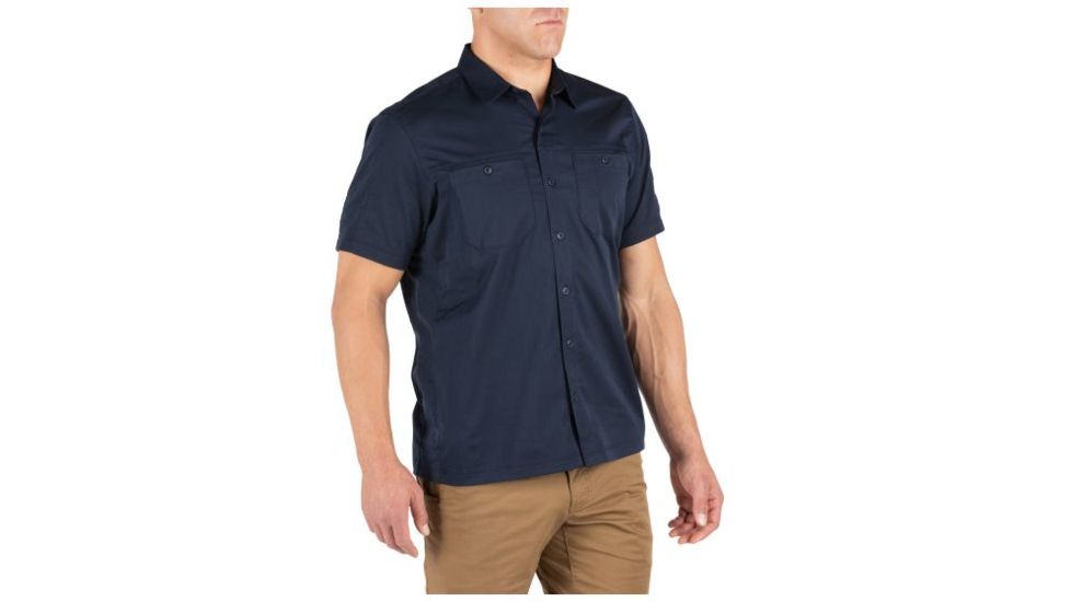 5.11 Tactical Flex-Tac Twill Short Sleeve Shirt - Mens, Peacoat, Extra Small 71390-787-XS