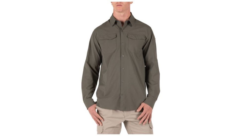 5.11 Tactical Freedom Flex Woven Long Sleeve Shirt - Men's, Ranger Green, Large, 72417-186-L