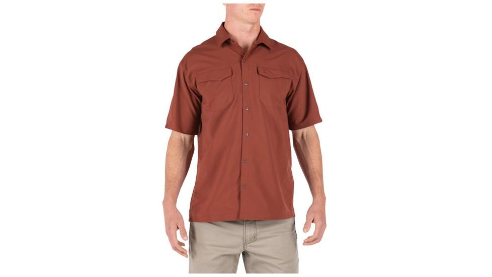 5.11 Tactical Freedom Flex Short Sleeve Shirt - Men's, Mahogany, Large, 71340-447-L