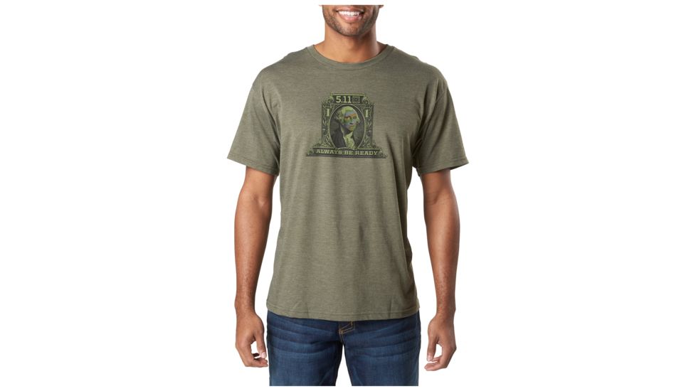 5.11 Tactical George Tactical Tee, Military Green Heather, S, 41191DZ-223-S