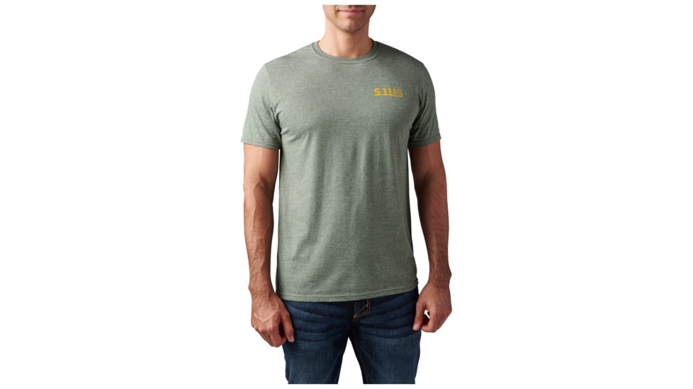 5.11 Tactical Give Me Liberty Short Sleeve Tee - Mens, Military Green Heather, Medium, 41191UN-223-M