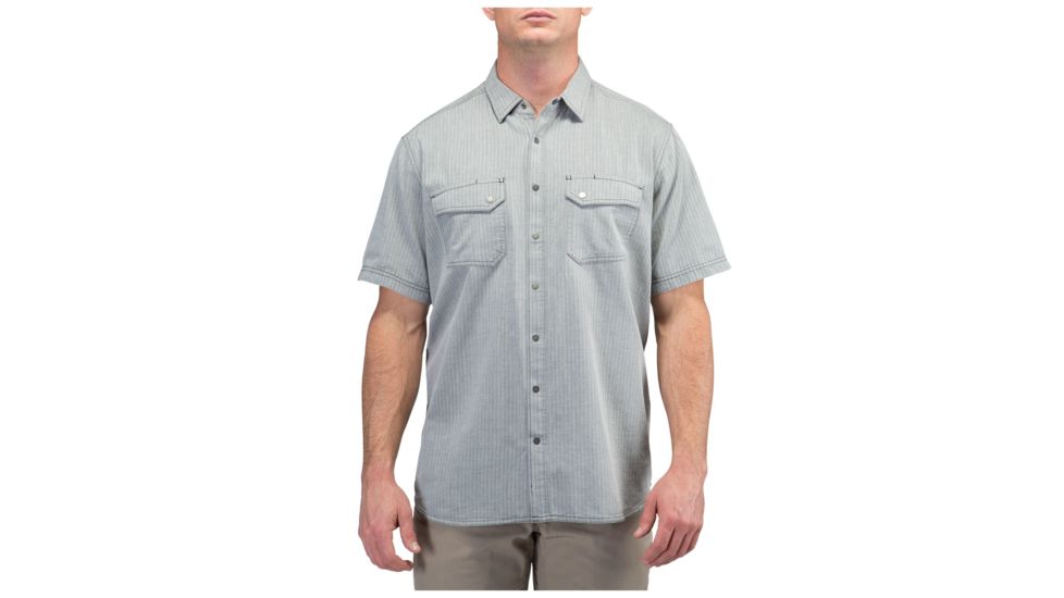 5.11 Tactical Herringbone Short Sleeve Shirt - Men's, Charcoal Herringbone, Small, Regular, 71375-261-S