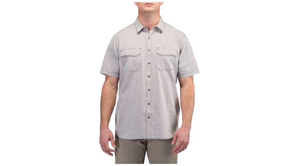 5.11 Tactical Herringbone Short Sleeve Shirt - Men's, Raisin Herringbone, Medium, Regular, 71375-515-M