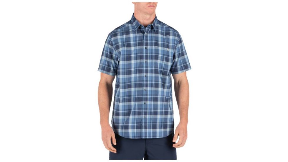 5.11 Tactical Hunter Plaid Short Sleeve Shirt - Men's, Atlas Plaid, Large, Short, 71374-796-L