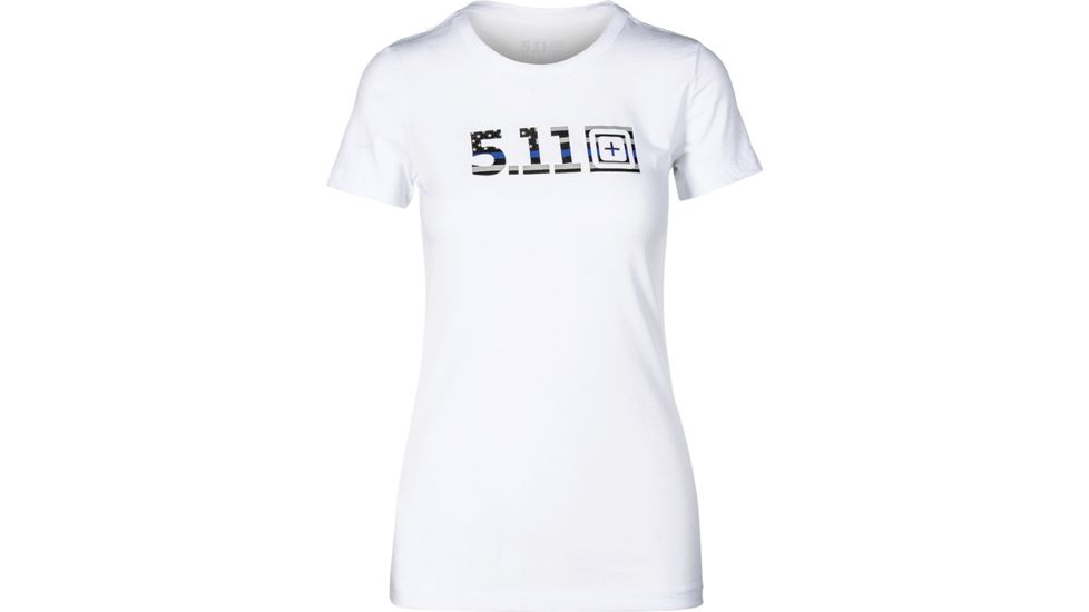 5.11 Tactical Legacy Blue Flag Fill Shirt - Womens, White, Large 31014ABF-010-L