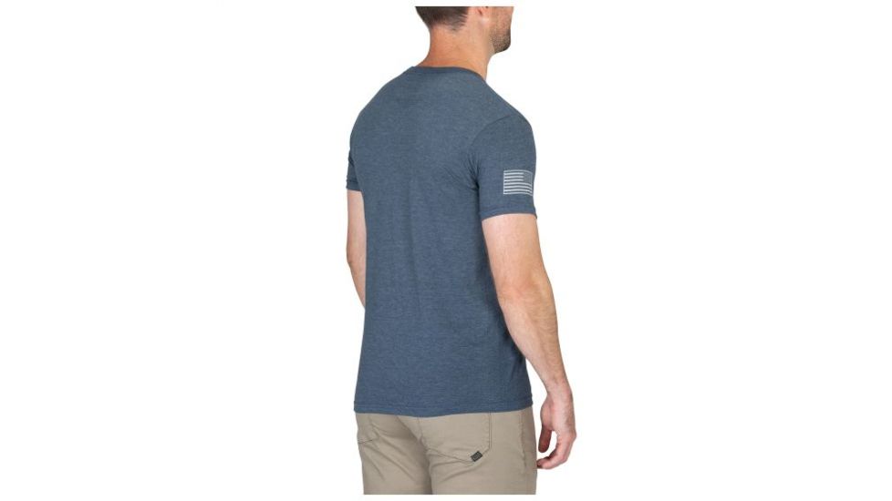 5.11 Tactical Legacy Blue Flag Short Sleeve Tee - Mens, Navy Heather, 2XL, 41191AAZF-749-2XL