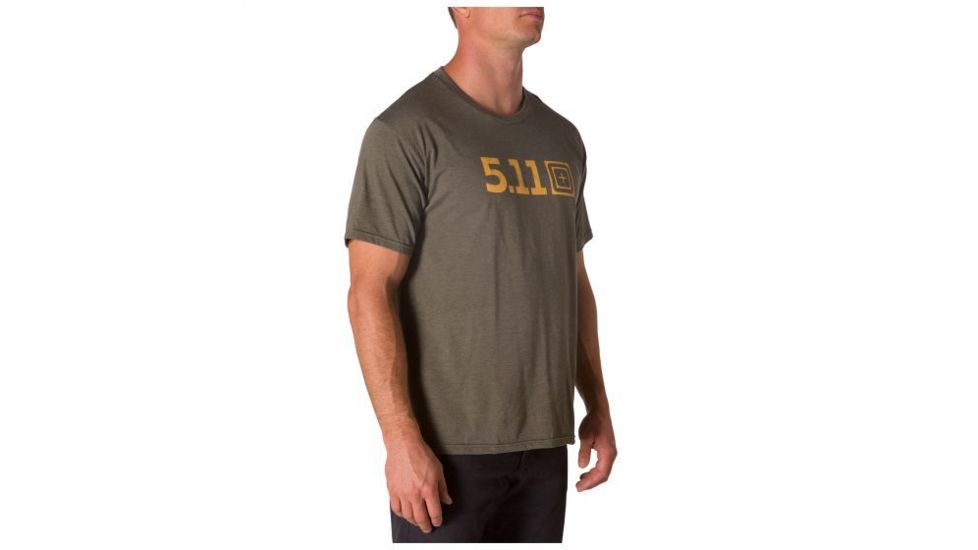 5.11 Tactical Legacy Tonal Short Sleeve Tee Shirt - Mens, Military Green Heather, 2XL, 41191ABB-223-2XL