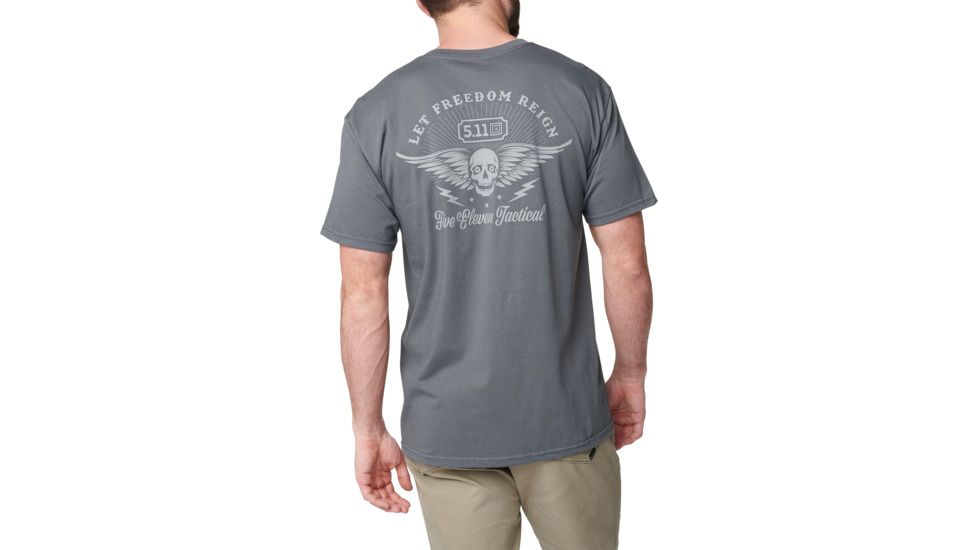 5.11 Tactical Let Freedom Reign Tee - Men's, Charcoal, Small, 41195PQW-018-S
