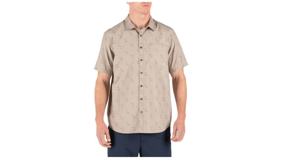 5.11 Tactical Life's a Breach Short Sleeve Shirt - Men's, Khaki, Extra Small, 71385-055-XS