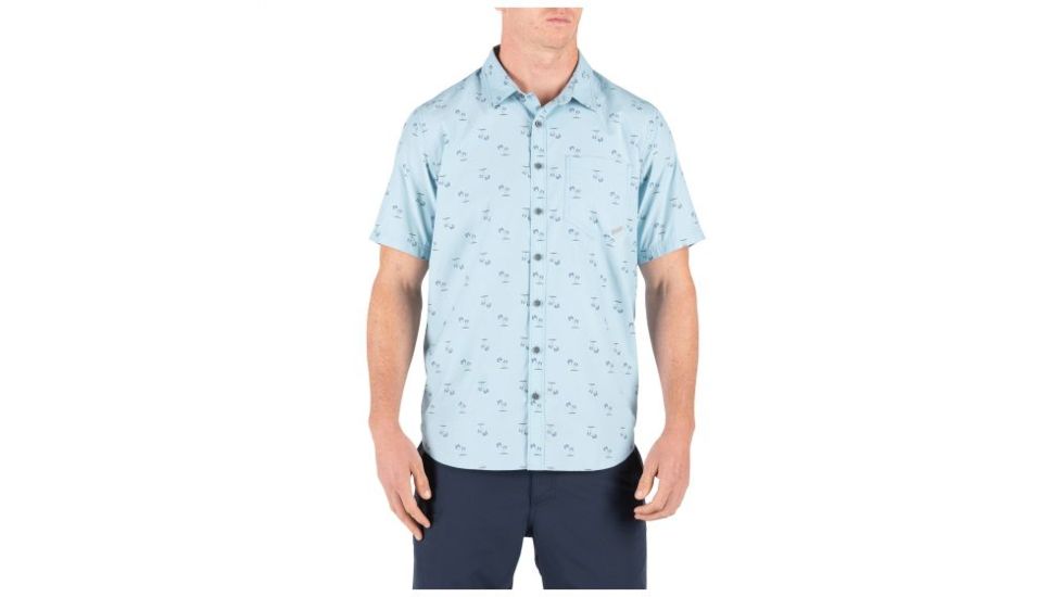 5.11 Tactical Life's a Breach Short Sleeve Shirt - Men's, Glacier Blue, Large, 71385-680-L