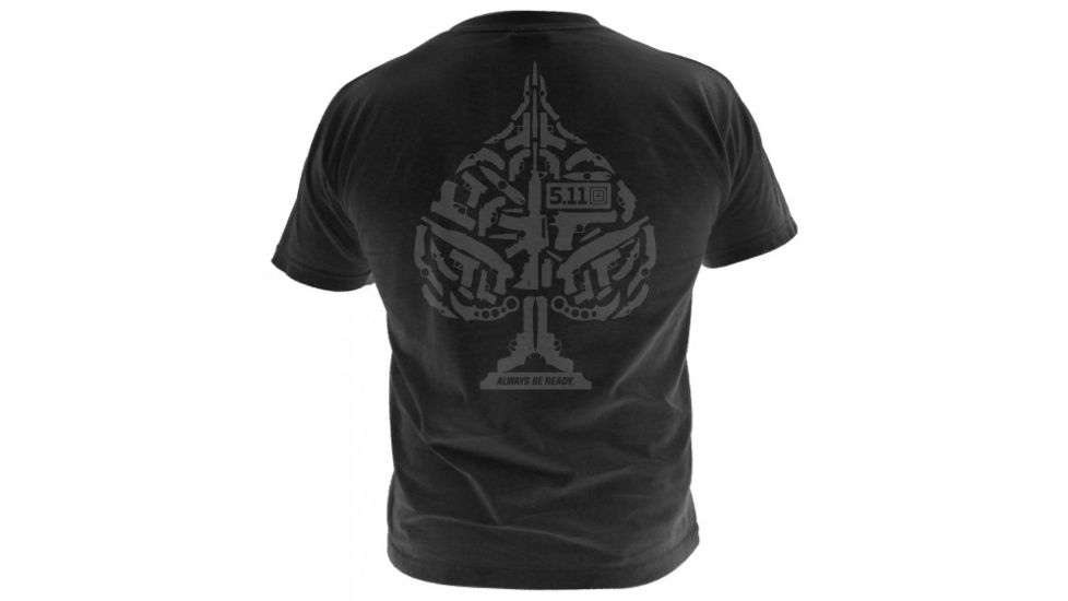 5.11 Tactical Logo T Shirt Sleeve Ace Of Blades, Black, M 41006CF-019-M