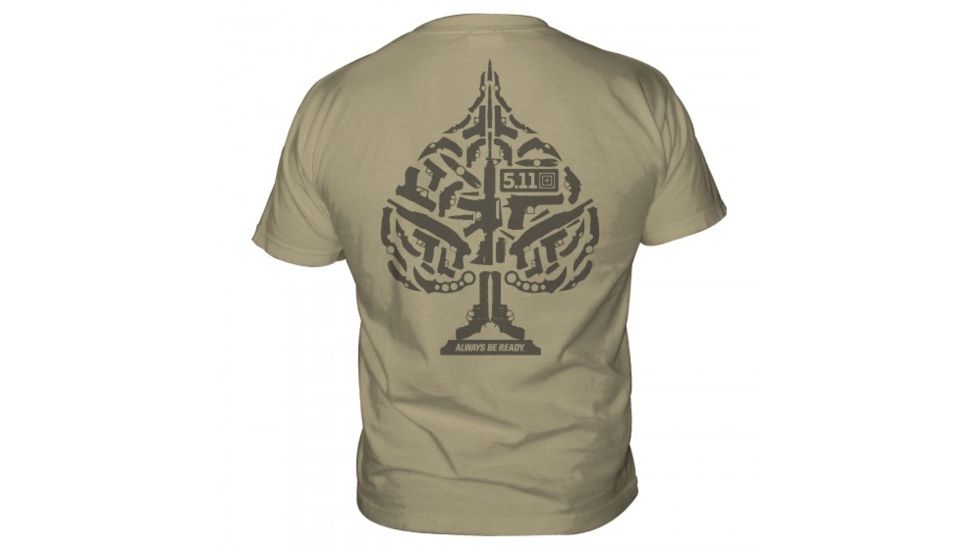 5.11 Tactical Logo T Shirt Sleeve Ace Of Blades, Tan, L 41006CF-170-L