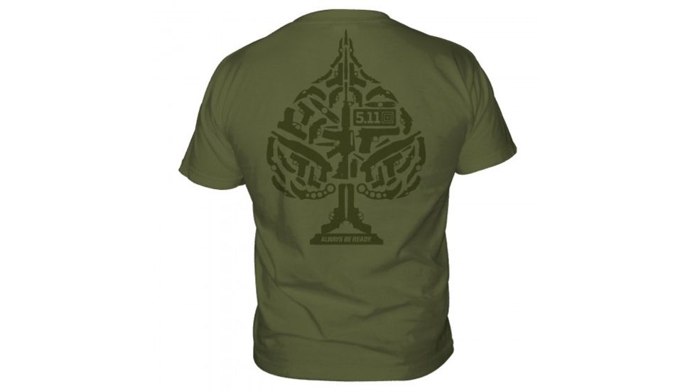 5.11 Tactical Logo T Shirt Sleeve Ace Of Blades, Od Green, XL 41006CF-182-XL