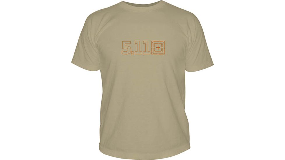5.11 Tactical Logo TShirt Short Sleeve Target Zero, Tan, 2XL 41006BQ-170-2XL
