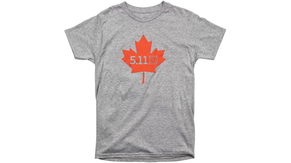5.11 Tactical Maple Leaf Legacy Shorts Sleeve Tee - Men's, Heather Grey, 2XL, 41195ZY-016-2XL