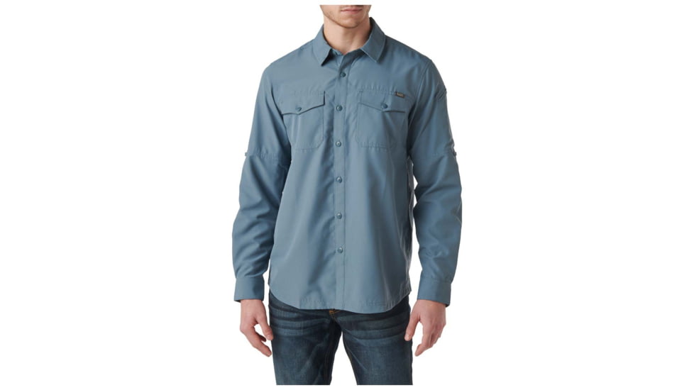 5.11 Tactical Marksman Long Sleeve Shirt - Men's, Grey Blue, Large, 72521-681-L