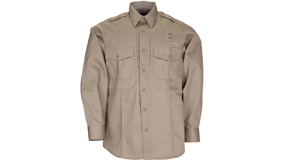 5.11 Tactical Twill PDU L/S B-Class Shirt - Mens, Silver Tan, SS, 72345-160-S-S