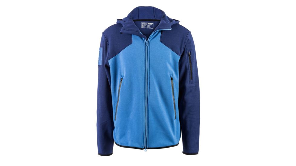 5.11 Tactical Mens Reactor Full Zip Hoodie 2.0, Baltic Blue, S, 72439-774-S