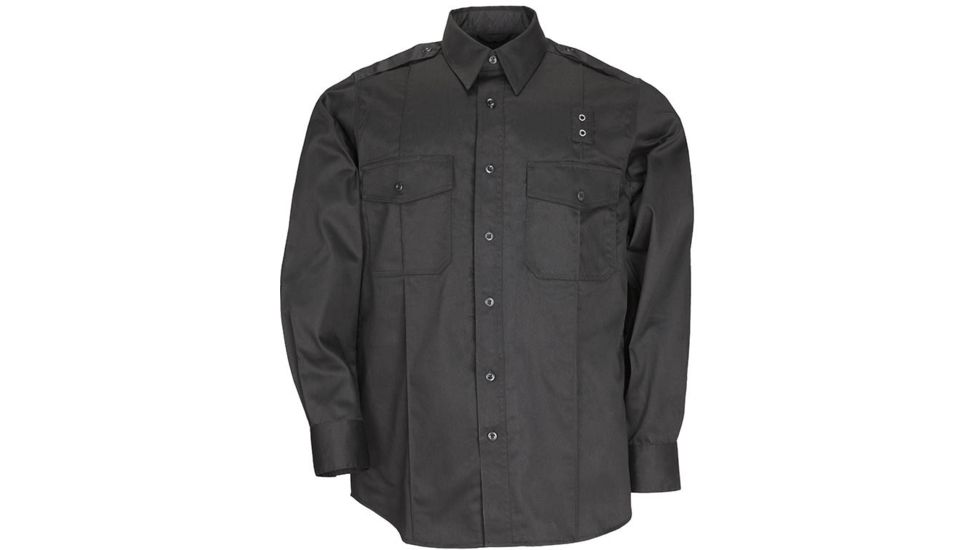 5.11 Tactical Twill PDU L/S A-Class Shirt - Mens, Black, 6XLT, 72344-019-6XL-T