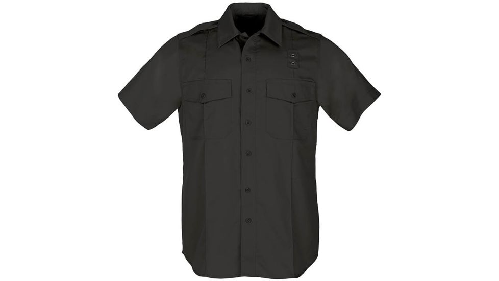 5.11 Tactical Twill PDU Class A S/S Shirt - Mens, Black, LT, 71183-019-L-T