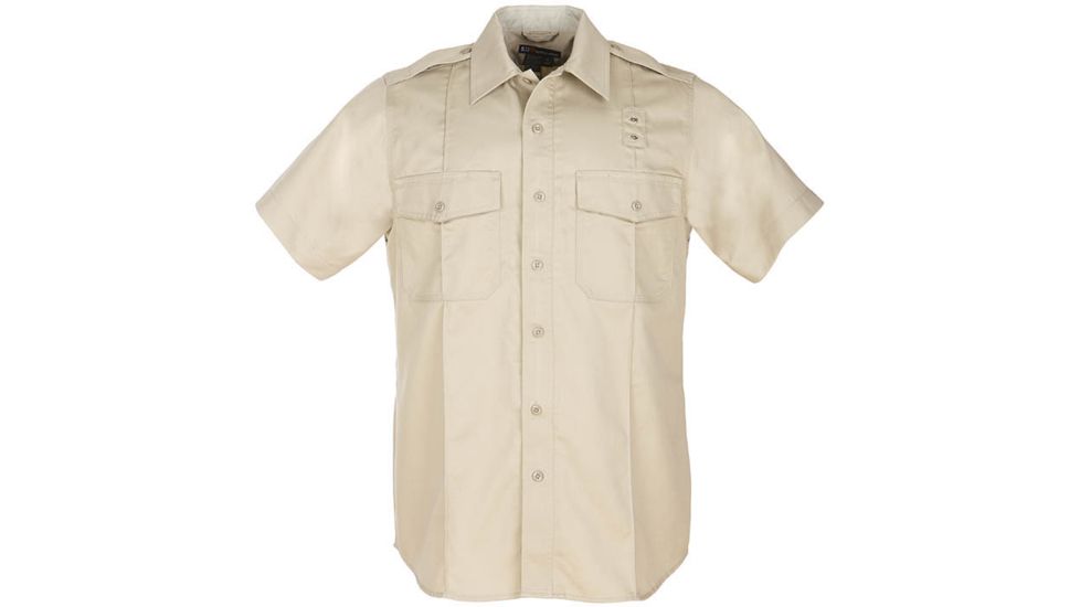 5.11 Tactical Twill PDU Class A S/S Shirt - Mens, Silver Tan, XLT, 71183-160-XL-T