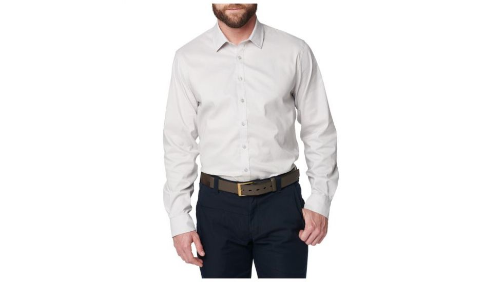 5.11 Tactical Mission Ready Regular Fit Long Sleeve Shirt - Tall - Mens, Fossil, 17.5-37S, 72490T-066-17.5-37S