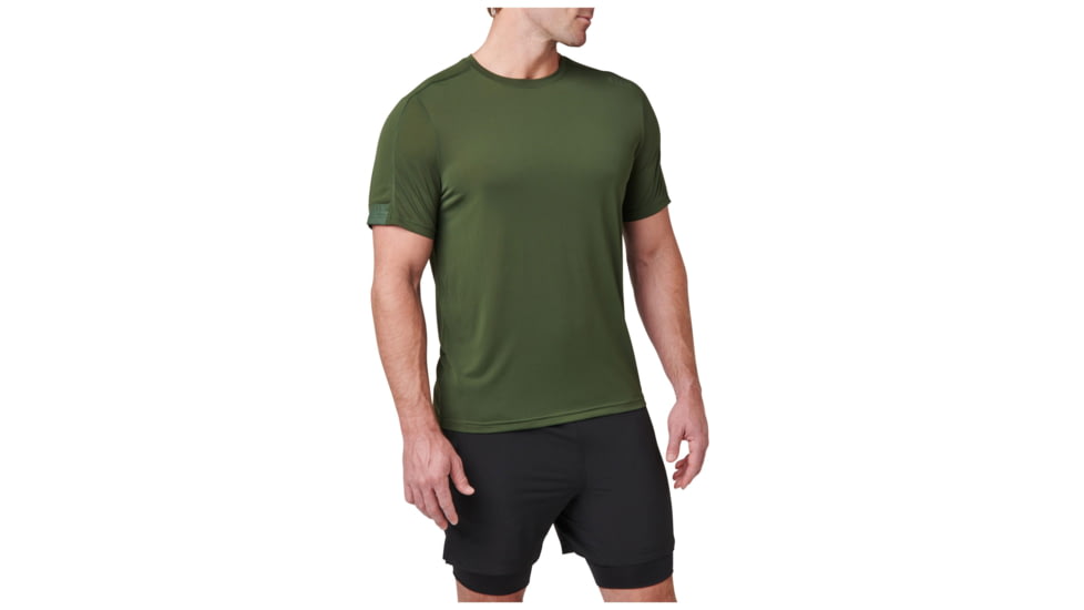 5.11 Tactical No Mercy PT-R Short Sleeve Top - Men's, Kombu Green, Large, 82133-1003-L