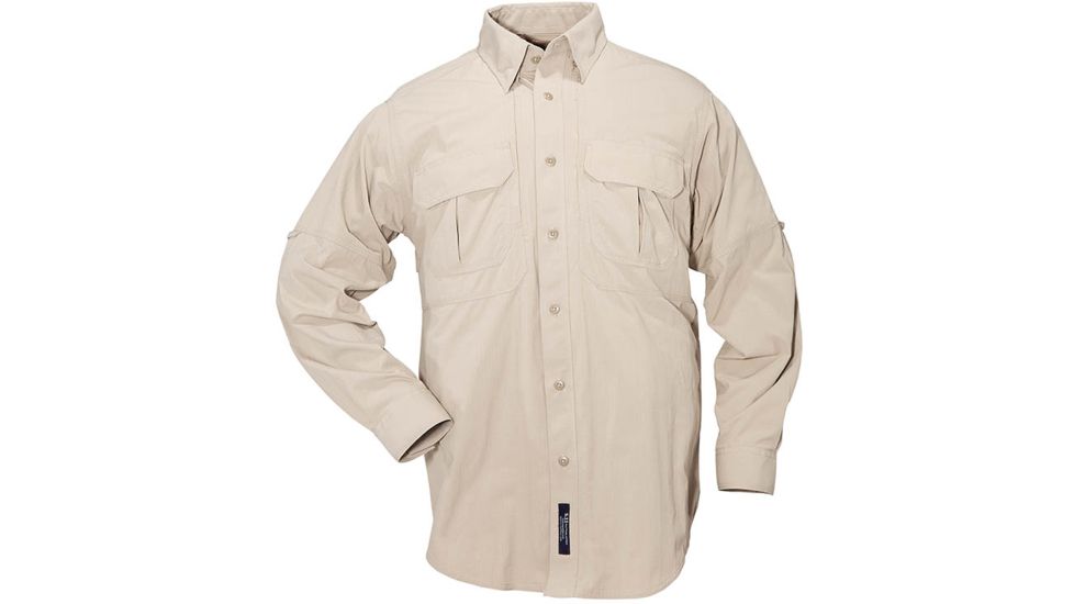 5.11 Tactical Nylon Tactical Long Sleeve Shirt - Khaki - XXL 72158-055-XXL