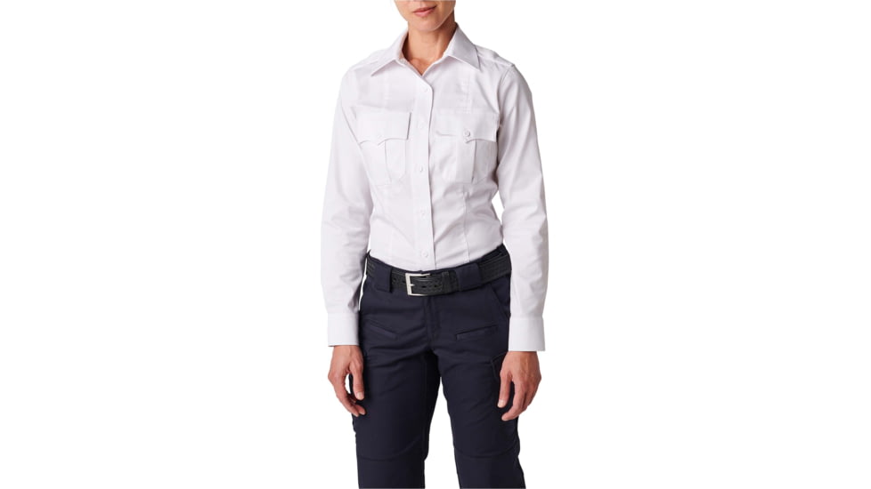 5.11 Tactical NYPD Stryke Twill L/S Shirt - Womens, Uniform White, 4, 62418-992-4