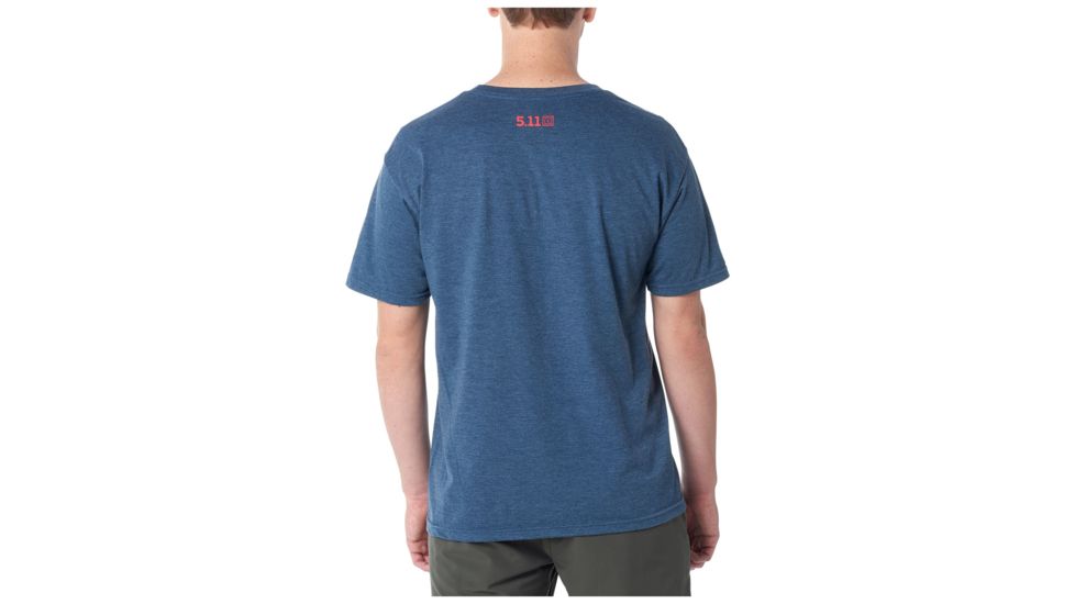 5.11 Tactical Patriot Shield Short Sleeve Tee - Mens, Navy Heather, Large, 41191IWW-749-L