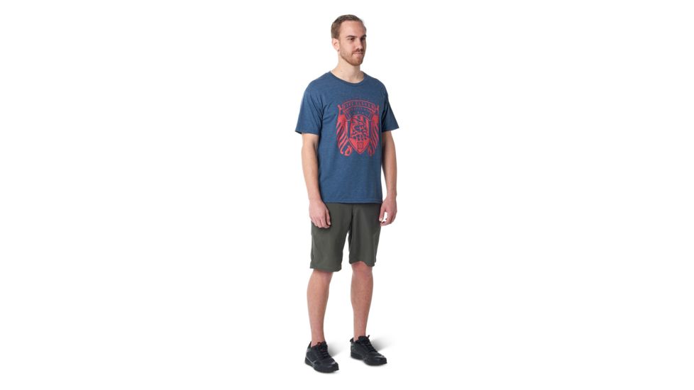 5.11 Tactical Patriot Shield Short Sleeve Tee - Mens, Navy Heather, Large, 41191IWW-749-L