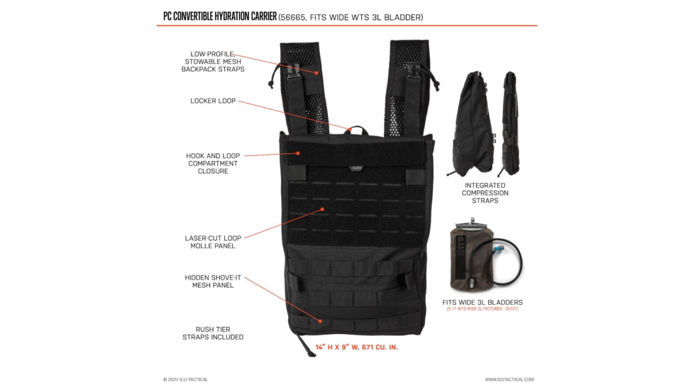 5.11 Tactical Pc Hydration Carrier - 56665-019-1SZ