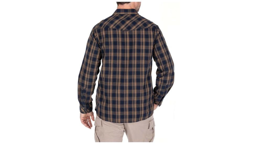 5.11 Tactical Peak Long Sleeve Shirt - Mens, Battle Brown Plaid, Small, 72469-590-S