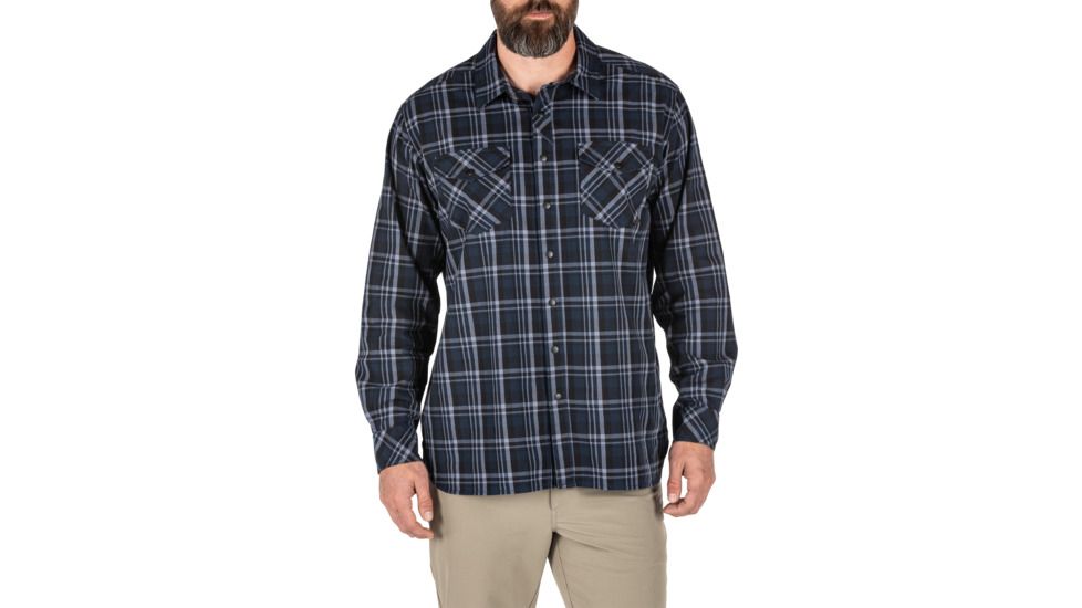 5.11 Tactical Peak Long Sleeve Shirt - Men's, Peacoat Plaid, Small, 72469-810-S