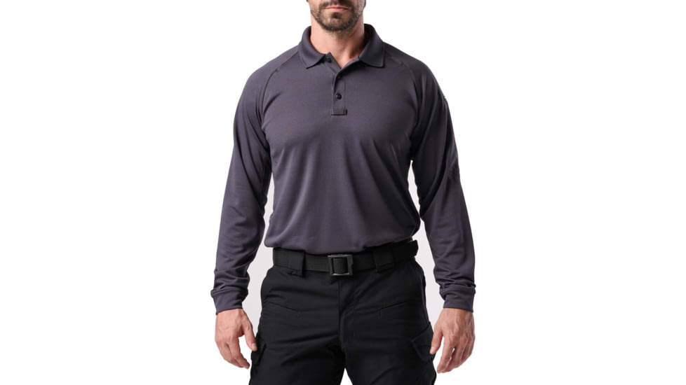5.11 Tactical Performance Long Sleeve Polo - Mens, Small, Uniform White, 72049-018-S